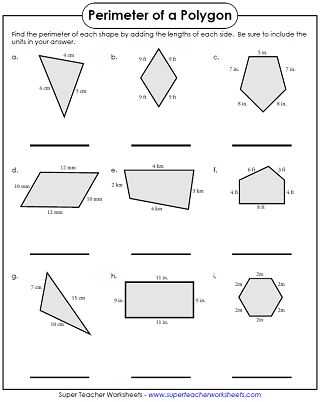 Printable Perimeter Worksheets