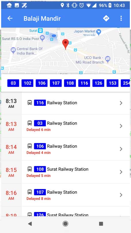 Surat Smart City - Real Time Bus Tracking