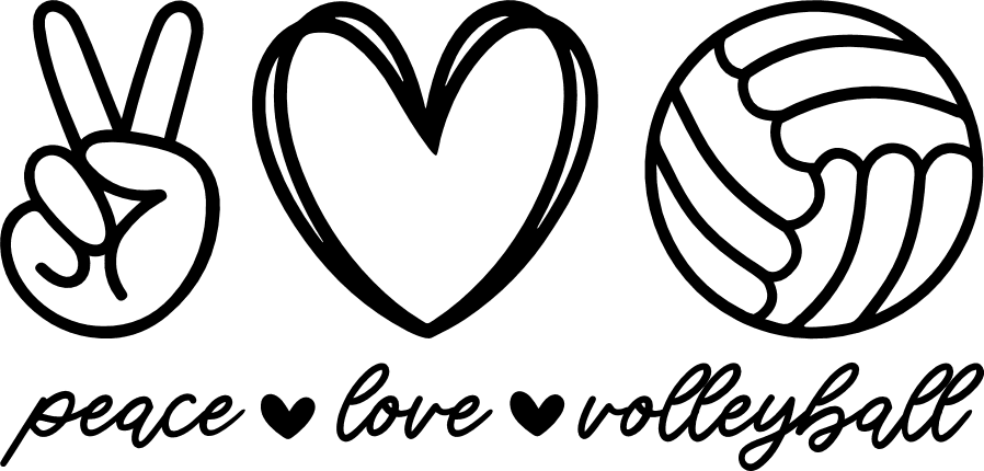 Peace, Love, volleyball free svg file for members, shirt design for ... image.