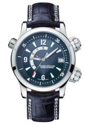 Jaeger LeCoultre Master Compressor Memovox Blue Dial Platinum Blue Leather Men's Watch Q1706480