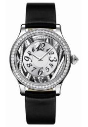 Jaeger LeCoultre Master Control Twinkling Diamonds Silver Dial 18kt White Gold Black Satin Ladies Watch Q1203490