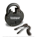 Medieval Dungeon Black Iron Round Prison Padlock with Two Keys Reenactment LARP