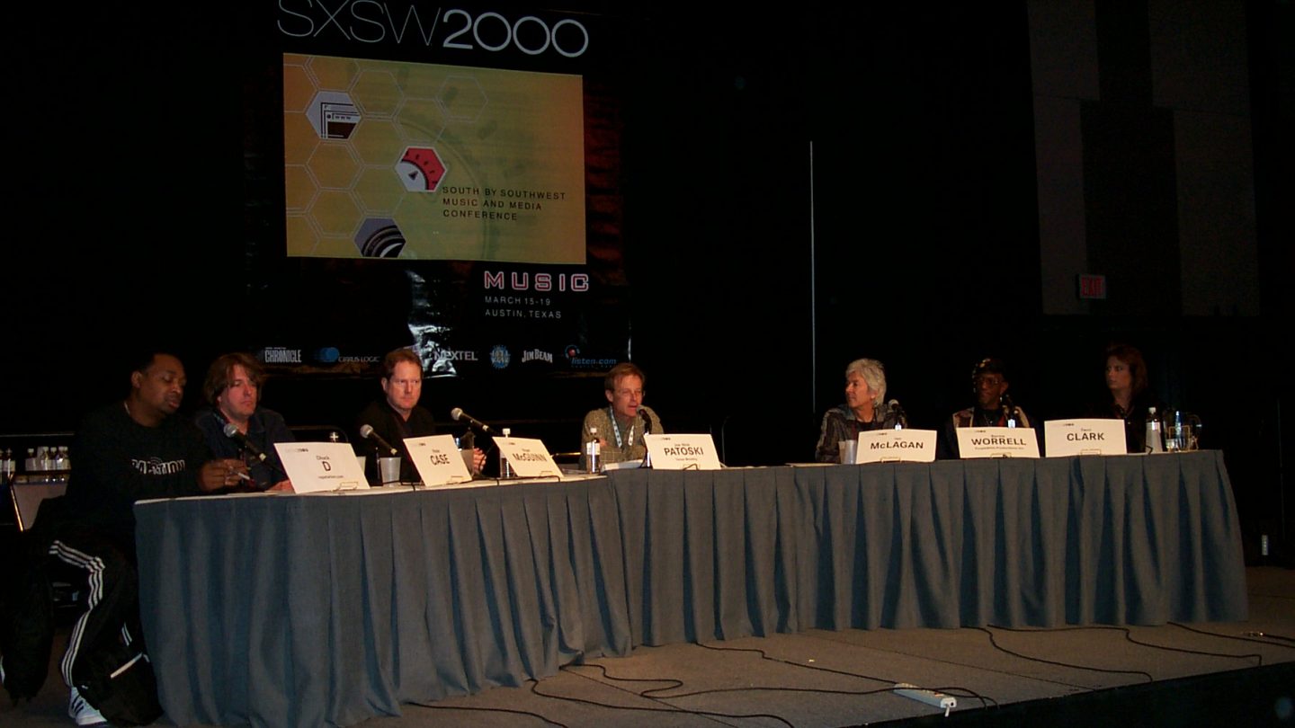 Chuck D, Peter Case, Roger McGuinn, Joe Nick Patoski, Ian McLagan, Bernie Worrell, & Terri Clark at SXSW Music 2000