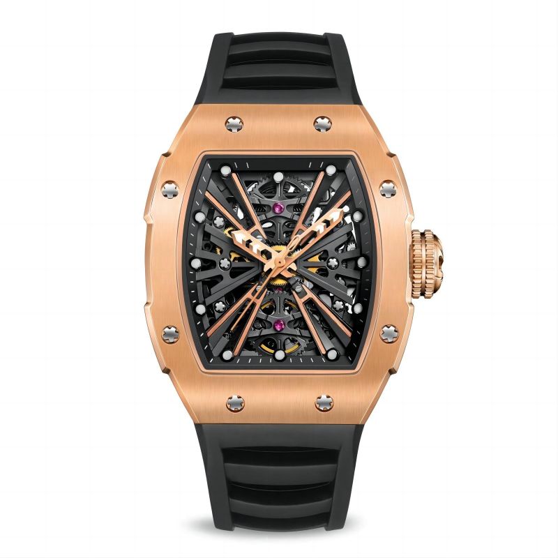 CMW-8030 Mens Skeleton Mechanical The X Series-Rose Gold Watch Custom Logo