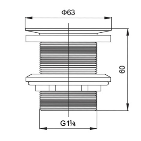 Tapis / Aifel: Unslotted Basin Waste CP: 1.25in #A49