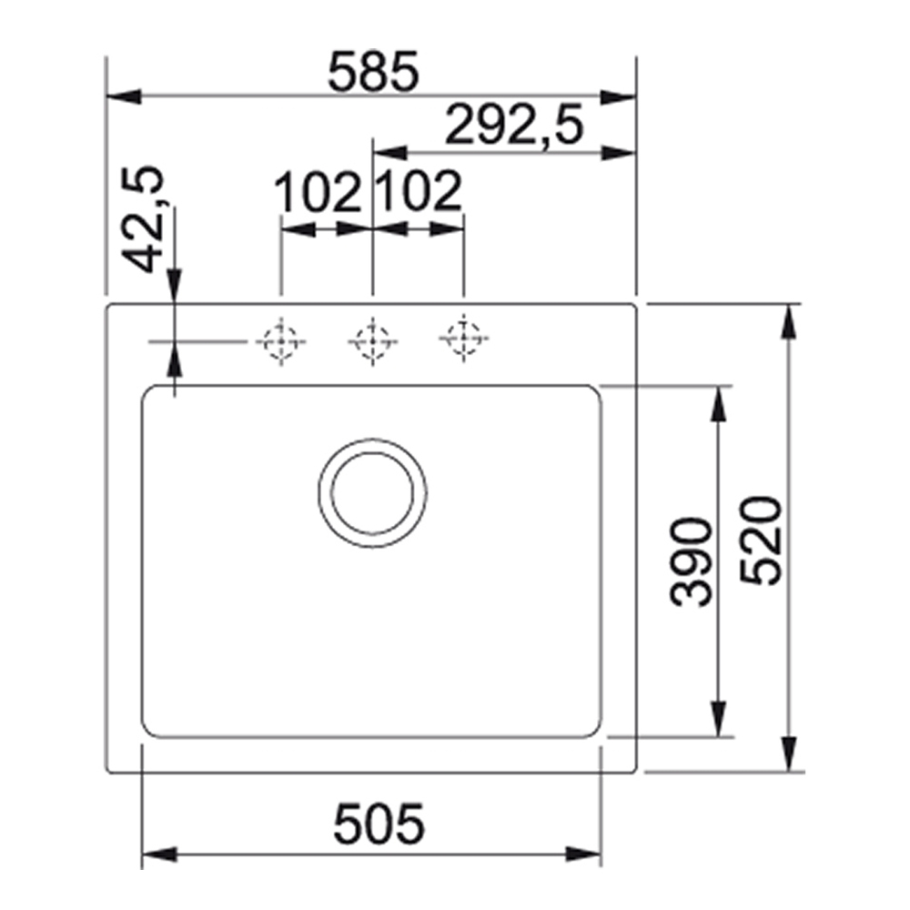 Franke: S2D611-100 Sirius Tectonite Inset Kitchen Sink, Single Bowl/Single Drain; OatMeal