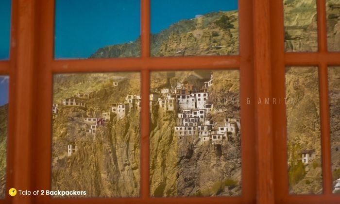 View of Phugtal Monastery from the guesthouse window