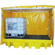 Double IBC / 8 Drum Covered Spill Pallet Bund