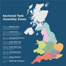 1520 Litre GRP Sectional Water Tank, Totally Internally Flanged  (TIF) Divided