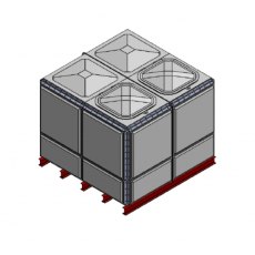 7627 Litre GRP Sectional Water Tank, Totally Internally Flanged (TIF) Divided