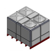 9400 Litre GRP Sectional Water Tank, Totally Internally Flanged (TIF) Divided