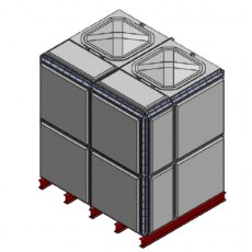 7627 Litre GRP Sectional Water Tank, Totally Internally Flanged (TIF) Divided