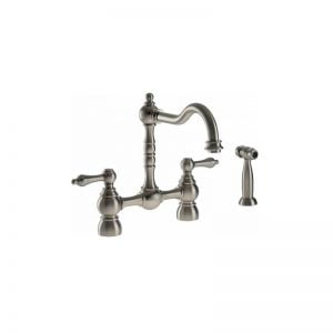 Abode Bayenne Dual Lever Bridge Mixer with Handspray Pewter