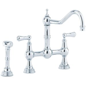 Perrin & Rowe Provence Lever Bridge Sink Mixer & Rinse Chrome