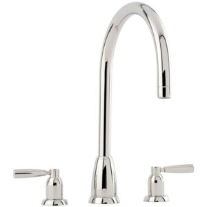 Perrin & Rowe Callisto Lever 3 Hole C Spout Kitchen Sink Mixer Nickel