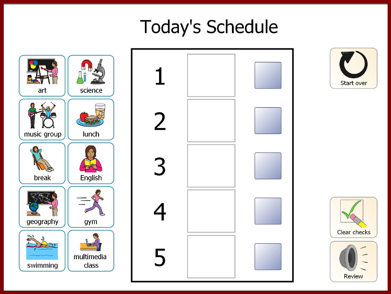 Free Printable Visual Schedule Pictures