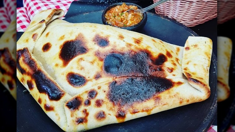 giant baked Chilean empanada