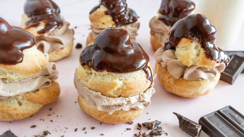 chocolate cream puffs