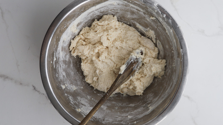 Bowl of focaccia dough