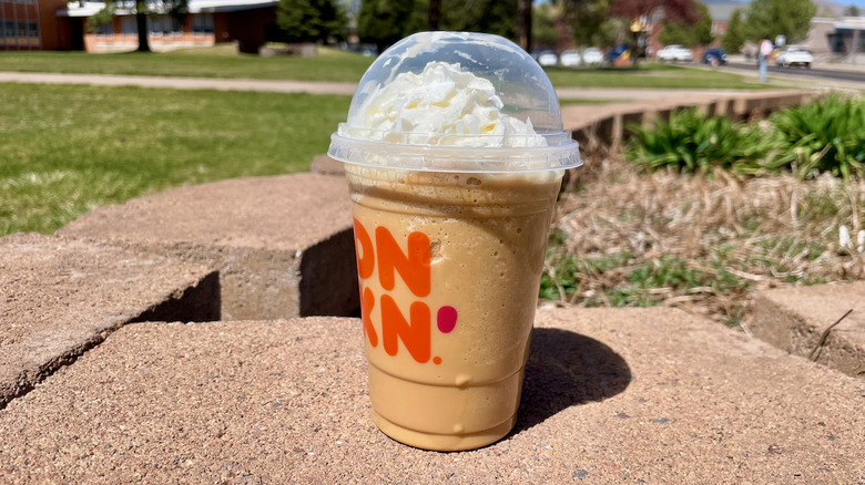 Frozen coffee with whipped cream