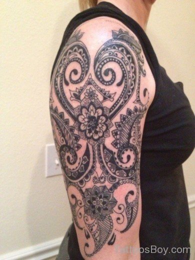 Feminine Tribal Tattoo On Half Sleeve-TB1058