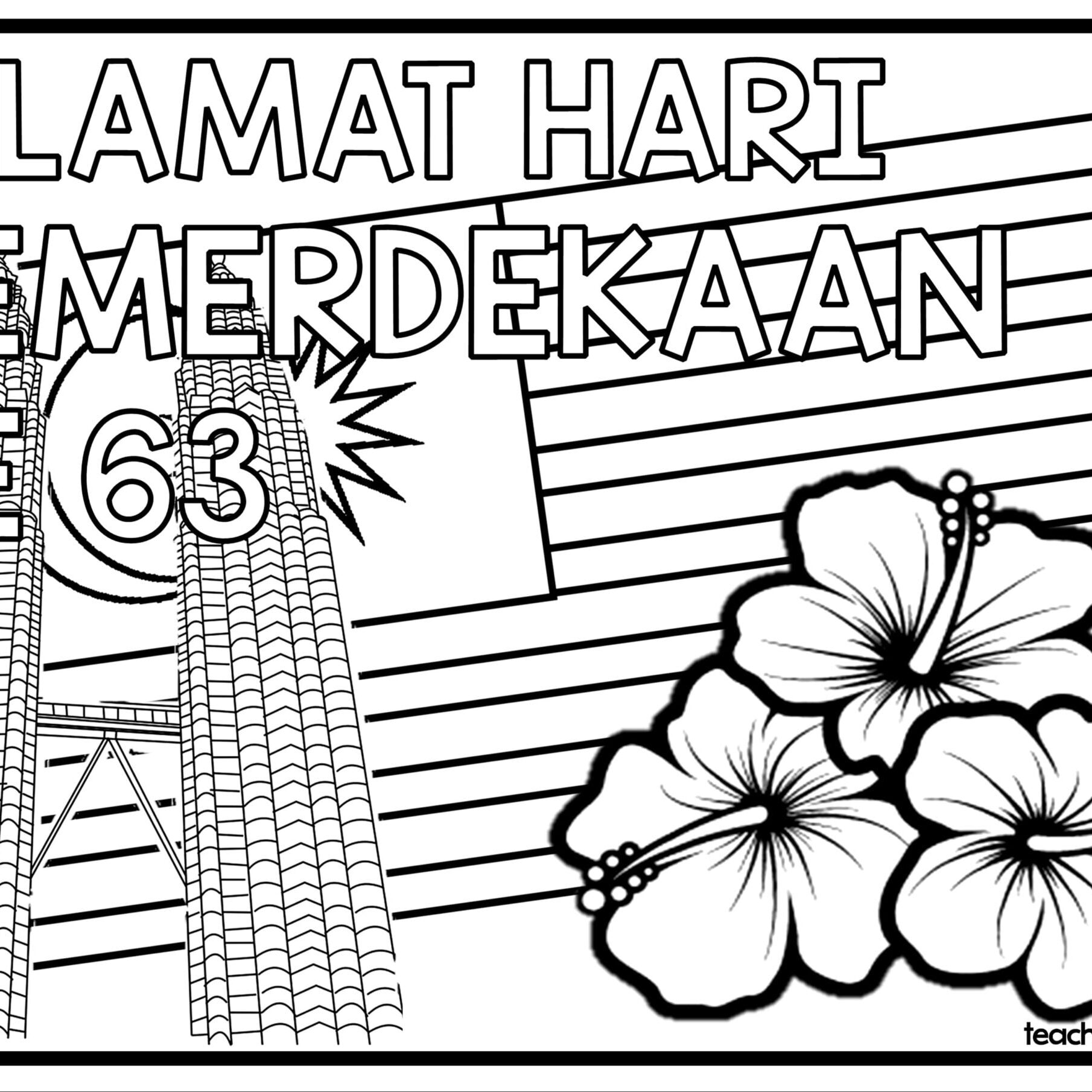 Colouring Merdeka Drawing Poster Malaysia 63rd Indepe - vrogue.co