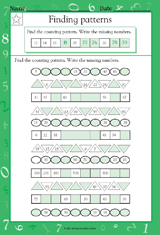 Finding Number Patterns Worksheet (Grade 1) - TeacherVision image.