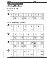 Number Sequences: Missing Numbers | Gr. 1 - TeacherVision