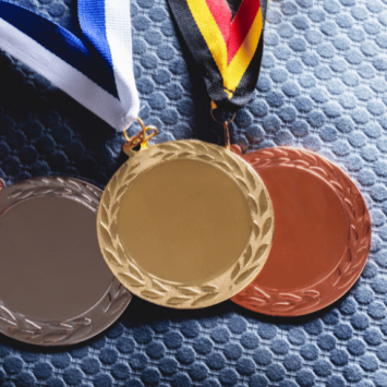 Olympic medals, representing Paris Olympics 2024