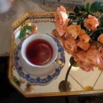 Vintage Tea Cup and Saucer Set Porcelain Blue White photo review