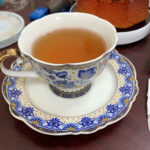 Vintage Tea Cup and Saucer Set Porcelain Blue White photo review