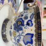 Vintage Tea Cup and Saucer Set Porcelain Blue White photo review