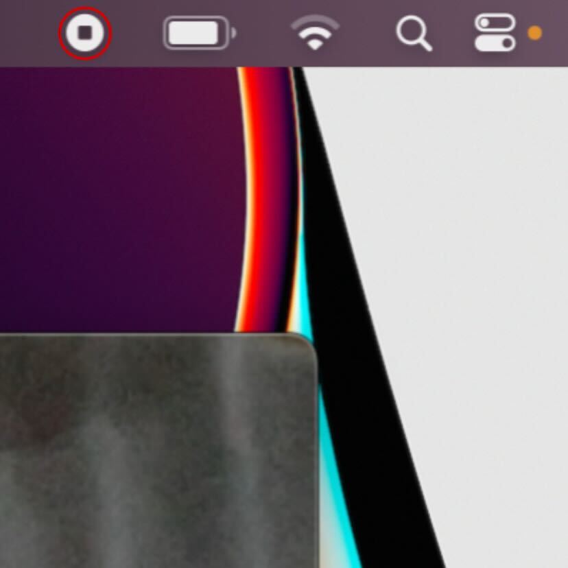 Mac Menu Bar Stop recording option