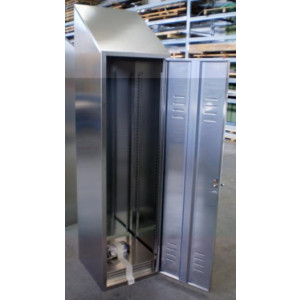 Armoire porte objets inox - 1 porte - L 500 x P 500 x H 2160 mm - Dimensions (L x P x H) : 500 x 500 x 2160 mm - Acier inoxydable AISI 304 ou AISI 441 