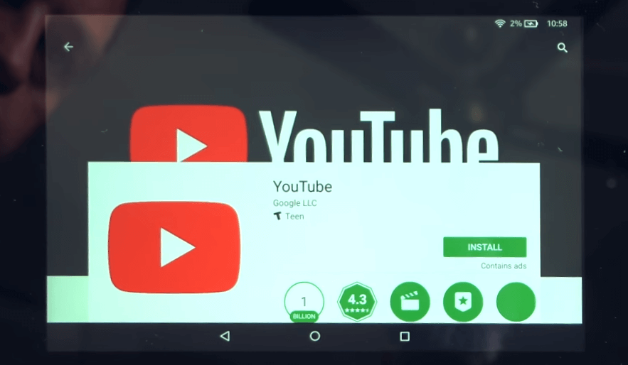 YouTube on Amazon Fire Tablet