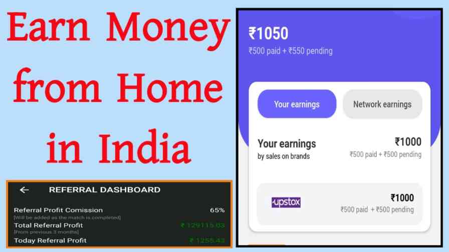 how to earn money from home in India online without investment