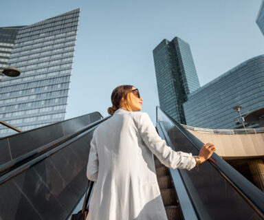 Business woman at the business center outdoors