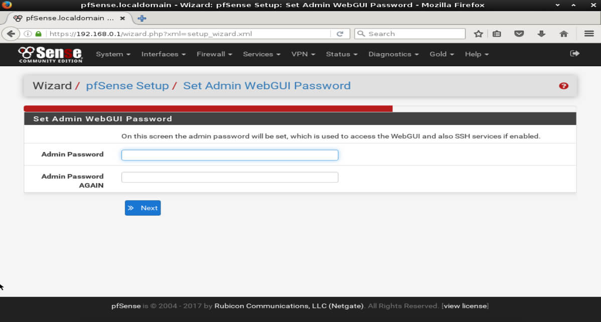 pfSense Admin Setup