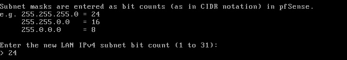 pfSense Network Subnet Mask