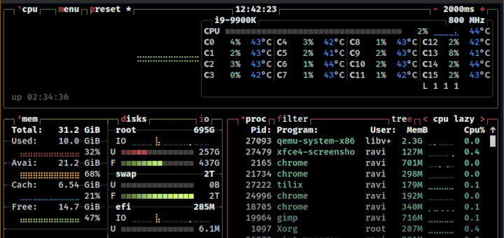 btop Linux monitoring tool