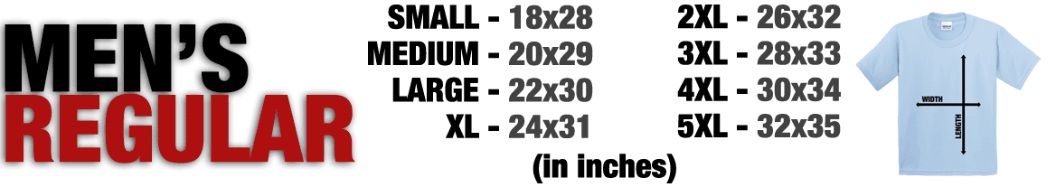 mens regular sizing chart