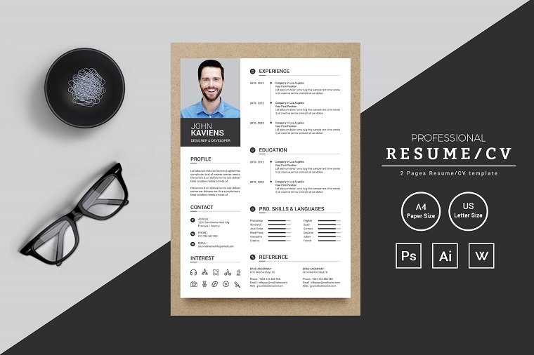 John Kaviens Designer & Developer Resume Template