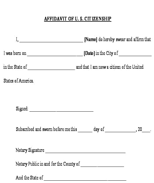 Free Printable Affidavit Template