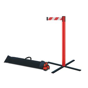 Tensabarrier® Retractable Barrier System with fold Up Base - Pack of Four. This product is supplied flat pack and no tools required for assembly, SA4-35-D4-STE, Tensator, Lawrence, Queueway.