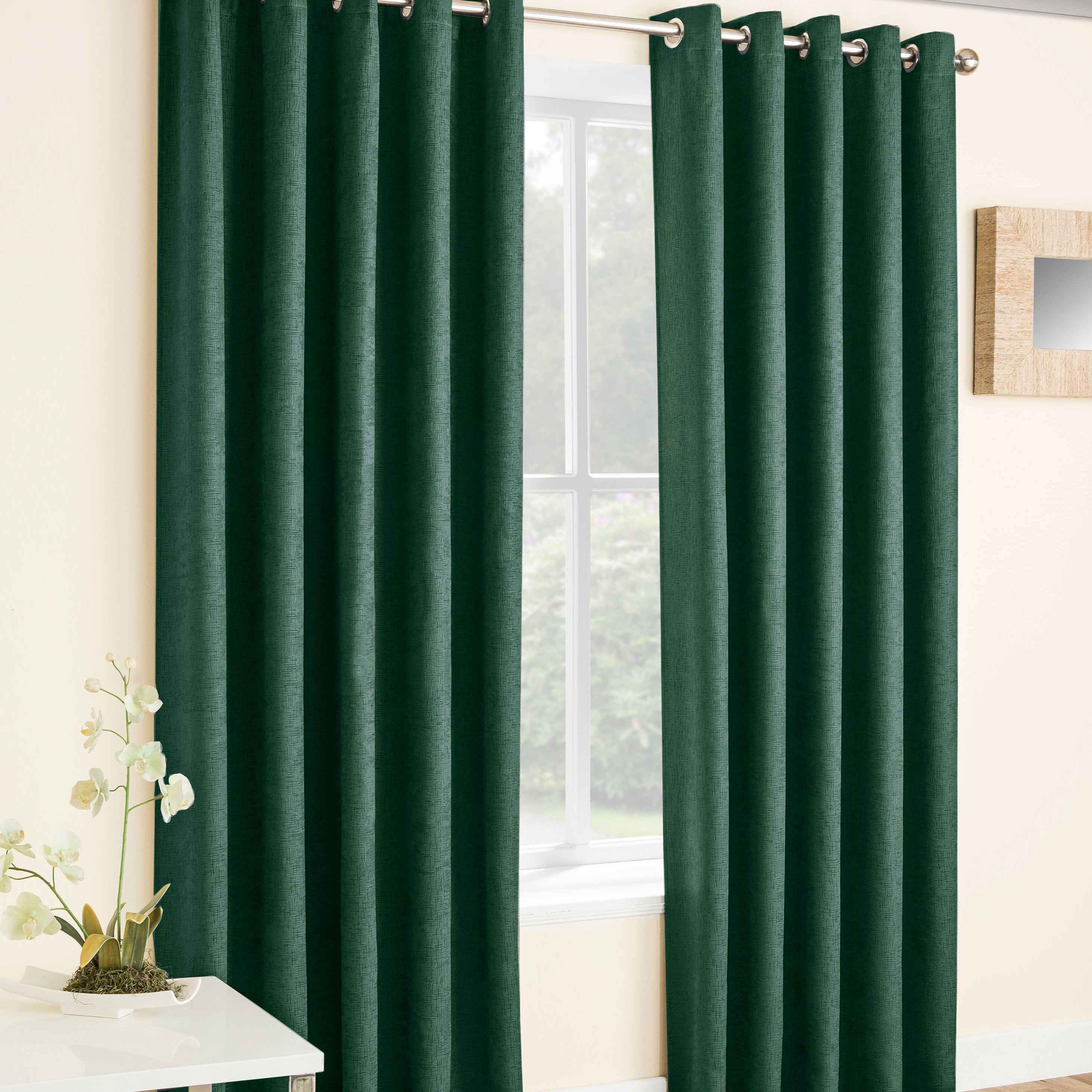 Green Vogue Thermal Blockout Ready Made Eyelet Curtains | Terrys