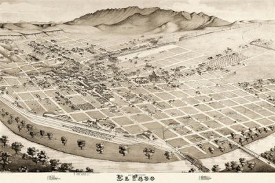 Augustus Koch Bird's Eye View of El Paso, 1885