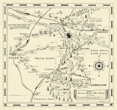 E.D. Ray Map of East Texas Oil Field, 1933