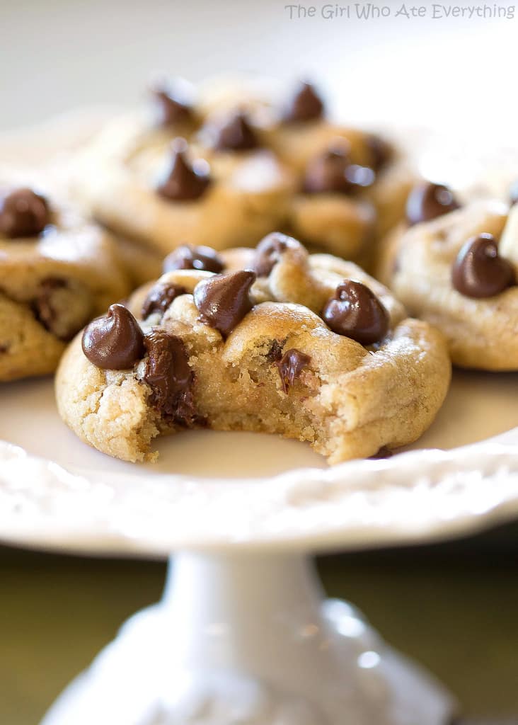 Chocolate Chip Cookies - a tried and true recipe with a secret ingredient to keep them soft! the-girl-who-ate-everything.com