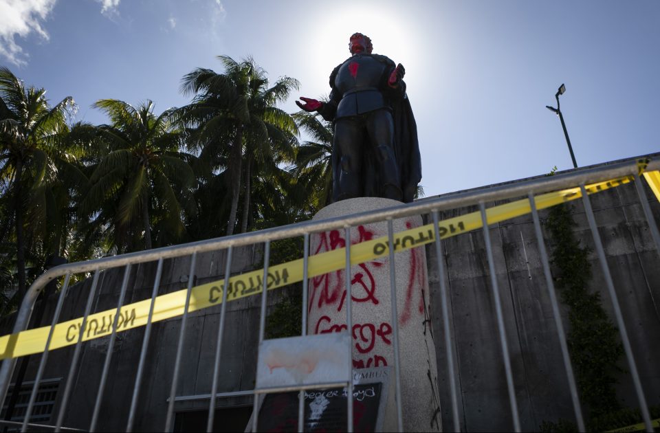  Several statues of Columbus are being torn down and defaced nationwide