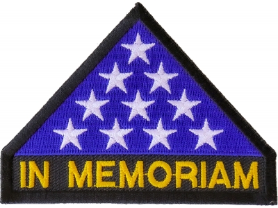 In Memoriam Folded Flag Patch | US Military Veteran Patches